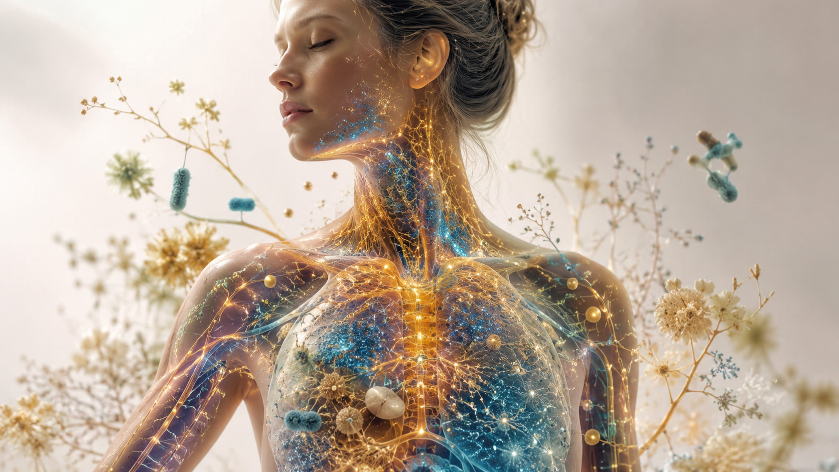 Ilustração científica sobre inflamação e saúde metabólica — High Brands®